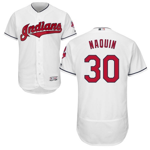 Indians #30 Tyler Naquin White Flexbase Authentic Collection Stitched MLB Jersey